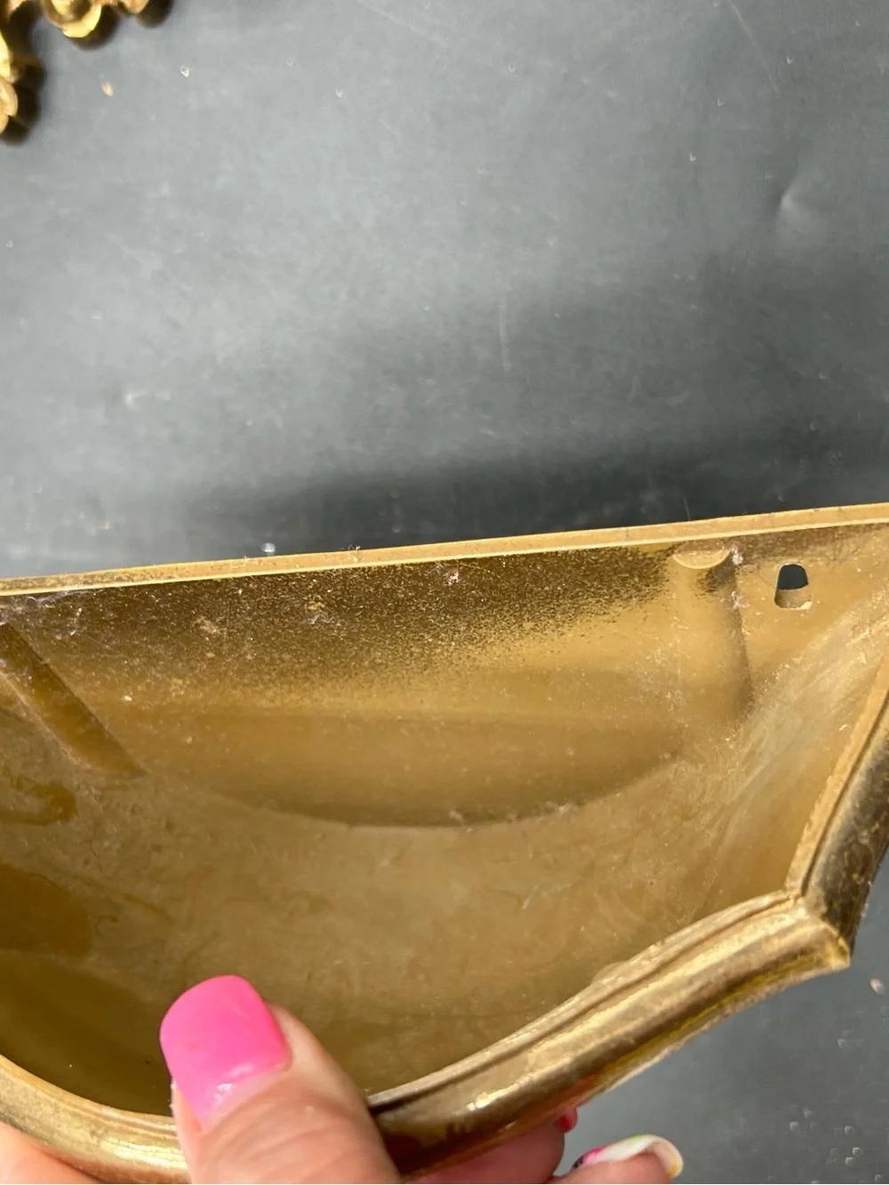 Vintage Homco 6050 gold planter Hollywood regency wall pocket